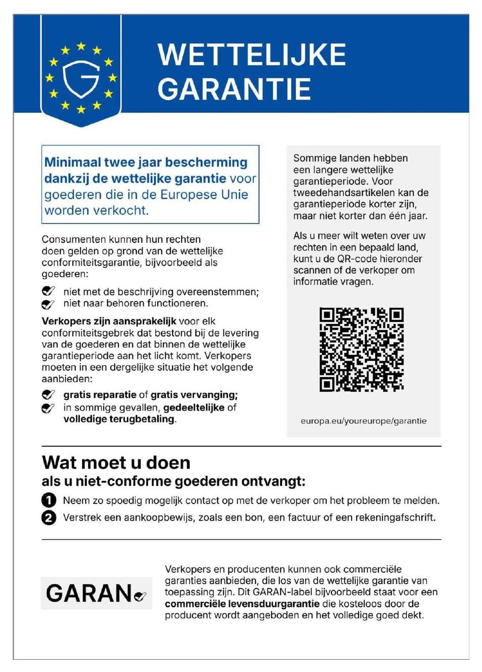 Wettelijke garantie